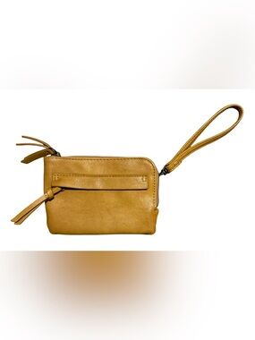 Universal Thread Brown Faux Leather Wristlet Purse Fringe Western Rodeo Boho